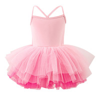 Justaucorps de ballet pour filles de haute qualité, avec dos croisé, en tulle violet, rose et noir, pour les spectacles de festival, les entraînements pour enfants