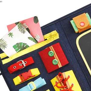 Feutre enfant en bas âge occupé conseil sac à dos <span class=keywords><strong>livre</strong></span> silencieux Portable manipulateur Montessori éducation précoce jouets feutre occupé conseil - Product Image 2