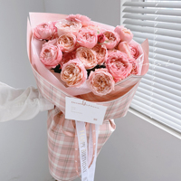 Papier d'emballage pour fleurs, bouquets, cadeaux de Noël, motif écossais rouge et vert, Ribest