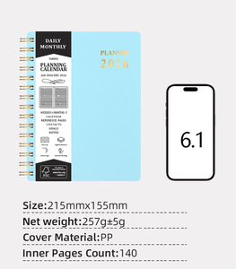 Libreta Planificadora Prince A5 2026 al por Mayor de Fábrica, Cubierta de PP, Logotipo Personalizado, Encuadernación en Espiral Metálica, Diarios, Libretas para Regalo - Product Image 5