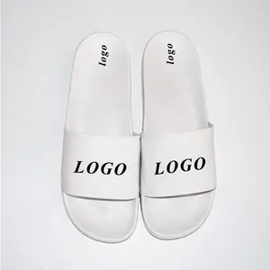 Commercio All'ingrosso Degli Uomini a buon mercato di Massa PVC Diapositive Unisex Bianco Sandali di Buona Qualità Scarpe Per Bambini Stampato Logo Delle Donne di Flip Flop Pantofole