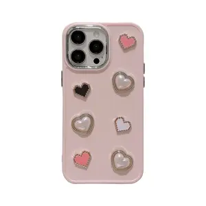 ไข่มุกรักหวาน 14promax Xs เคสโทรศัพท์ i13 พลอยสเตอริโอสโคปิก 11 เหมาะสําหรับ 12 นุ่ม 15