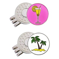 Citron Golf Accessoires Métal Tasse Balle Marqueur Chapeau Clip et Divot Outil Blanc Fer Balle Marqueur