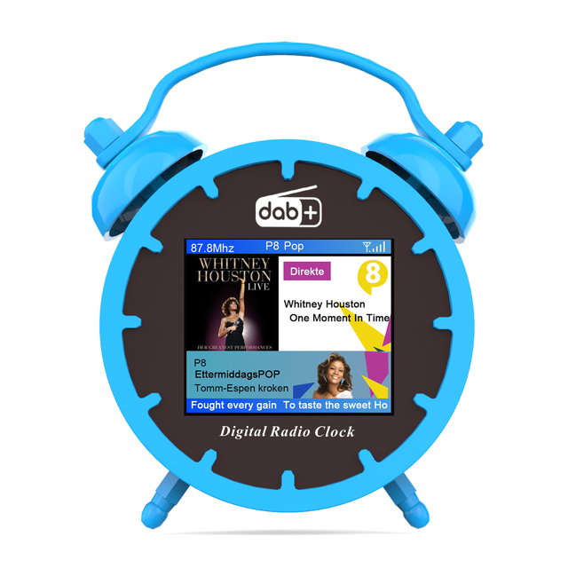 Digital Alarm Clock, DAB/DAB+ Music Radio Player Blue with 2in Color LCD Display, BT Speaker Radio with Snooze Sleep Timer