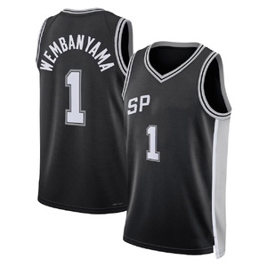 Venta al por Mayor 2026 San <span class=keywords><strong>Antonio</strong></span> 1 # Victor Wembanyama 21 # Tim Duncan 50 # David Robinson 4 # Zorro 5 # Camiseta de Baloncesto con Bordado de Castillo - Product Image 2