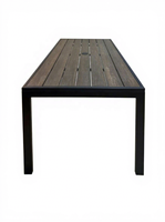 Tables et chaises d'extérieur en aluminium et bois composite, mobilier de jardin en noyer et teck, table à manger en bois plastique