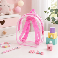 Sac à dos transparent en PVC pour enfants, mini, avec fermeture éclair supérieure arrondie, sangle réglable, style Kawaii, couleur bonbon, cadeau personnalisé, vente en gros