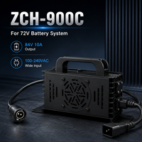 Chargeur de batterie au lithium ZCH-900C 72V, sortie 84V 10A pour moto électrique, VTT, vélo électrique, batterie de vélo tout-terrain