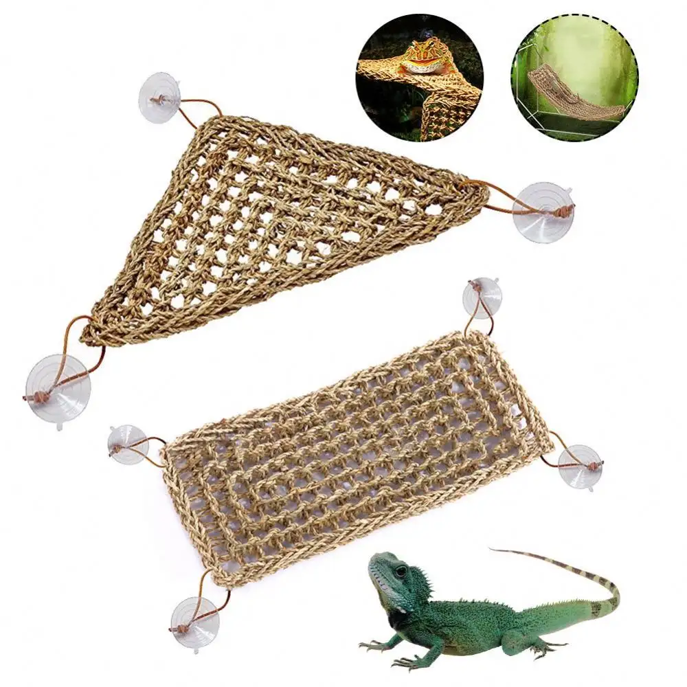 YCPP Réptil Lagarto Hammock Hamster Réptil Grama Mat Pet Cama Algas Hammock Balanço Pet Réptil Brinquedo Pendurar