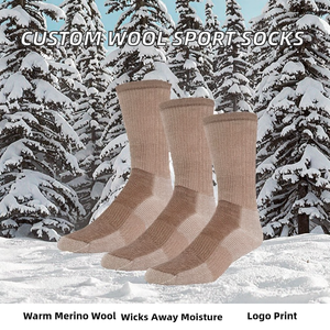 Newest Custom Logo Digital Printing Knitted Youth Adult Merino Wool <b>Moisture</b> Wicking Control Eco-Friendly Winter Crew Outdoor - Product Image 2