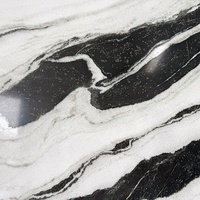 Magnifique marbre blanc Panda poli avec des veines noires fluides, base blanche pure, 100% marbre, dalles pour plans de travail, murs, qualité supérieure