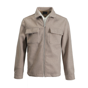 Autunno/inverno nuova giacca stile da <span class=keywords><strong>uomo</strong></span> a maniche lunghe con cerniera in lana con risvolto a doppia tasca tridimensionale sartoriale - Product Image 1
