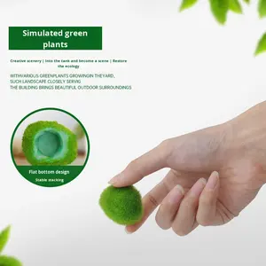 Gesimuleerde Visbak Zeewier Bal Water Plant Micro Landschap Indoor Desktop Milieuvriendelijke Decoratieve Planten <span class=keywords><strong>Aquarium</strong></span> Accessoires - Product Image 1