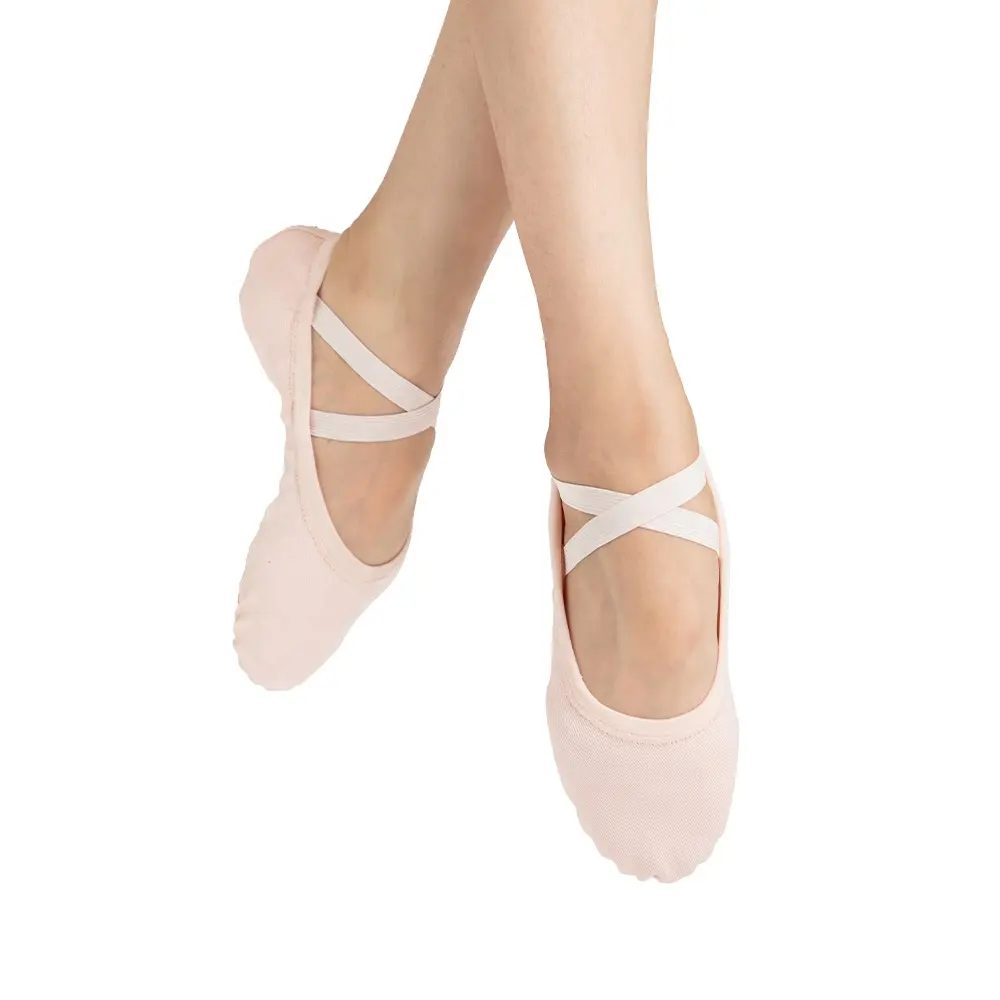 Pantofole da balletto per ragazze da donna scarpe da ballo per balletto con suola divisa in Twill elasticizzato
