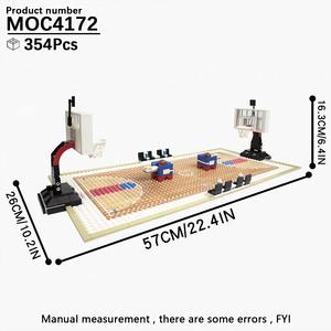 354PCS MOC4172 City Series Sport Scene <b>Basketball</b> Field Bricks Battle Race Model Plastic Block Set DIY Creative Toys Gift <b>for</b> 14 - Product Image 3