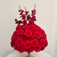 Boule de roses artificielles en soie moderne pour mariage, porte-bougie, décoration de table pour usage intérieur