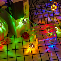 Guirlande lumineuse marocaine à piles 20 LED dorées pour mariage, fête, anniversaire, maison, noël