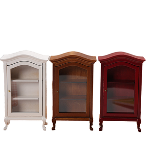 1/12 Mini casa de muñecas en miniatura muebles de casa de muñecas Pantalla de simulación con accesorios de madera colección gabinete de vino librería - Product Image 1