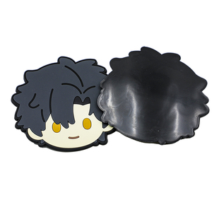 Posavasos de PVC y Silicona Personalizados, Diseño de Dibujos Animados, Cabeza de Chico Kawaii, Posavasos Suaves para Bebidas - Product Image 2