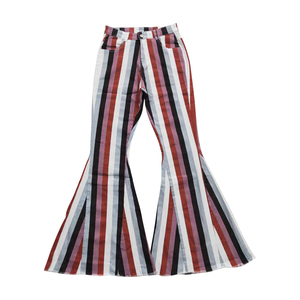 NO Tariffs Contact Us P0152 RTS <strong>Women</strong> Clothing 2025 Fashion Bell Bottoms Denim <strong>Jeans</strong> Dark <strong>Red</strong> Stripe Pants High Quality Clothes - Product Image 1