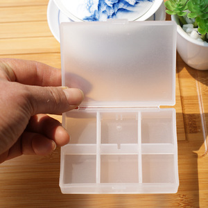 Six Compartment Mini Pill Dispenser White Portable Medicine Storage Box Travel Pill Holder Customizable LKL 030 - Product Image 1