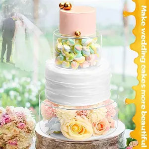 Düğün parti dekorasyon tatlı tepsisi akrilik doldurulabilir kek ekran kartı kek standı