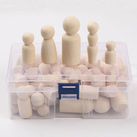 Lot de 50 mannequins en bois en gros, ensemble de poupées non peintes pour la peinture artistique DIY et les décorations artisanales
