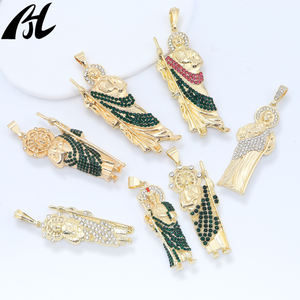 직접 통관 판매 종교 황동 금도금 펜던트 지르콘 돌 성모 마리아 펜던트 어린이 유행 보석 - Product Image 2