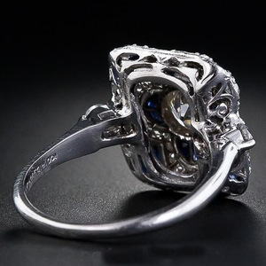 Bague en saphir simulé pour femmes, bijoux fins européens et américains, bague de fiançailles plaquée platine, cadeau de luxe - Product Image 2