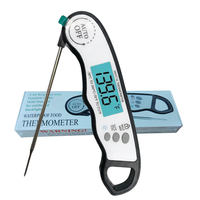 Thermomètre alimentaire numérique LCD rétroéclairé, boîtier en plastique étanche, précision 0,2°C pour barbecue, cuisson, steak - Léger, pour la cuisine