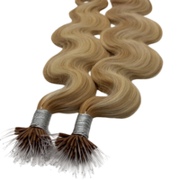 Extensions de cheveux humains vierges bruts non traités, double épaisseur, sans perte, ondulés, avec anneaux nano, 2026