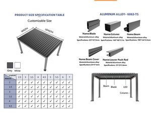 Pavillon motorisé moderne en alliage d'aluminium thermolaqué, pliable automatiquement, résistant aux intempéries, <span class=keywords><strong>abri</strong></span> de <span class=keywords><strong>terrasse</strong></span> pour fêtes - Product Image 6
