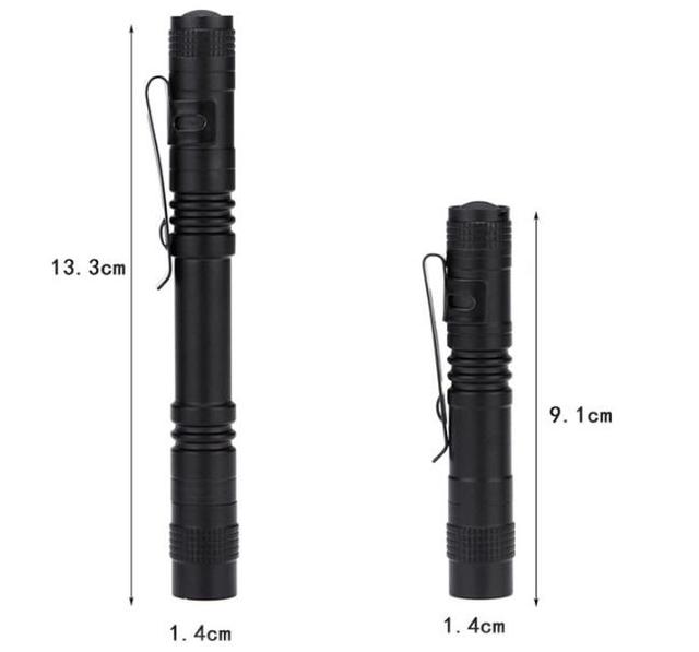 LED Pen Flashlight Mini Torch AAA Battery-Powered Handheld Small Tactical Pocket Torch High Lumen for Camping