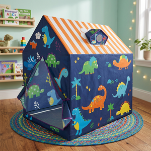 DINOSAUR PLAY <b>TENT</b> LIGHTWEIGHT EASY SETUP FOLDABLE POLYESTER INDOOR GAME TOY <b>TENT</b> - Product Image 3