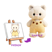 Porte-clés singe en peluche super doux personnalisable de 10 cm, lesté pour sacs et événements festifs