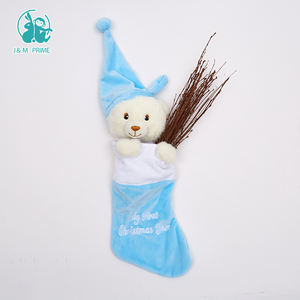 Teddy Bear <strong>Christmas</strong> <strong>Stocking</strong> Plush Stuffed Teddy Bear Head Decoration Plush Animal Head <strong>Christmas</strong> <strong>Stocking</strong> - Product Image 1