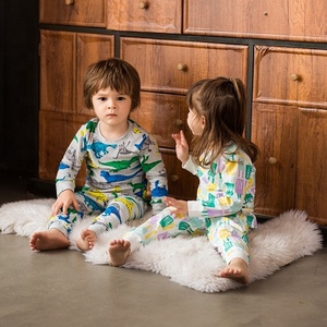 Setelan Piyama Kartun Anak-Anak Bahan Katun Pakaian Tidur Nyaman Lembut Murah Pakaian Tidur Anak-Anak Bermotif Grosir/ODM/OEM - Product Image 2