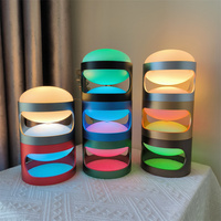 Lampe de bureau classique italienne Columbo, grande, alimentée par batterie, support en alliage d'aluminium oxydé, lampe de table LED en plastique