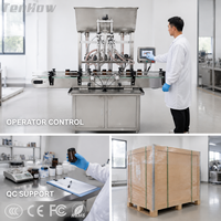 Machine de remplissage automatique verticale à quatre têtes pour pâtes cosmétiques, crèmes, lotions, sérums, gels et petits flacons