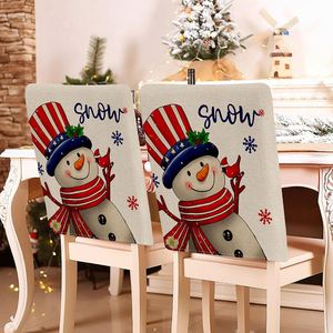 New Printed Christmas <strong>Chair</strong> Slipcovers for Dining Room and Kitchen <strong>Half</strong> <strong>Chair</strong> <strong>Cover</strong> for Home Party Decoration - Product Image 1
