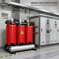 Transformateur triphasé à résine moulée de type sec SCB10 30-125 kVA 10 kV/480 V/0,4 kV tout cuivre compact pour distribution électrique intérieure