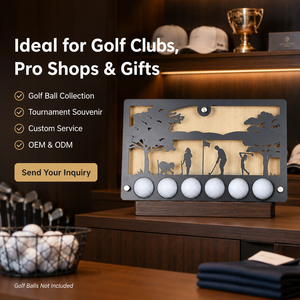 Support mural personnalisé en bois pour balles de golf – Décoration pour souvenirs de tournoi, cadeaux d'entreprise, clubs de golf, collection maison et bureau - Product Image 6