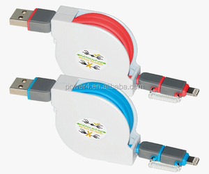 Retráctil Micro USB 2 en <span class=keywords><strong>1</strong></span> a 8pin conector de <span class=keywords><strong>cable</strong></span> de carga usb para teléfonos celulares inteligentes - Product Image 4