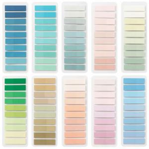 20 piezas (4000 hojas) de pestañas adhesivas para marcar páginas, estilo Morandi, de colores, reescribibles y reposicionables, para libros e índices. - Product Image 4