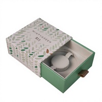 Boîte à bijoux en papier personnalisée avec tiroir coulissant, doublure en velours, poignée en PU, boîte de rangement pour bijoux, bracelet, collier, emballage cadeau