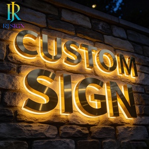 ป้ายไฟ LED 3 มิติ แบบมีไฟส่องด้านหลัง สีทองเงา สำหรับธุรกิจ ธนาคาร หน้าร้านค้า ป้ายโฆษณากลางแจ้ง - Product Image 3