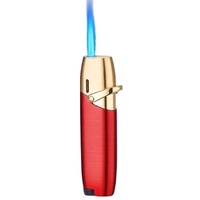 Métal Coupe-Vent Cigarette Jet Gaz Briquet Torche Bleu Flamme Droit Briquet Butane Gonflable Allume-cigare Nouveau Style