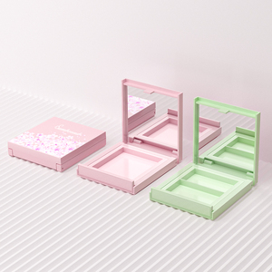 Custom Refillable Product Cosmetic Packaging Empty Plastic Compact Powder <b>Matte</b> square Compact case - Product Image 1