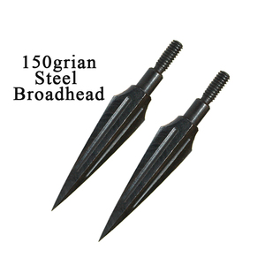 HOOYI 125 Grain Durable Anode Treated Carbon Steel Sharp Traditional Broadhead Arrowhead Plastic Components Hunting Recurve <strong>Bow</strong> - Product Image 1