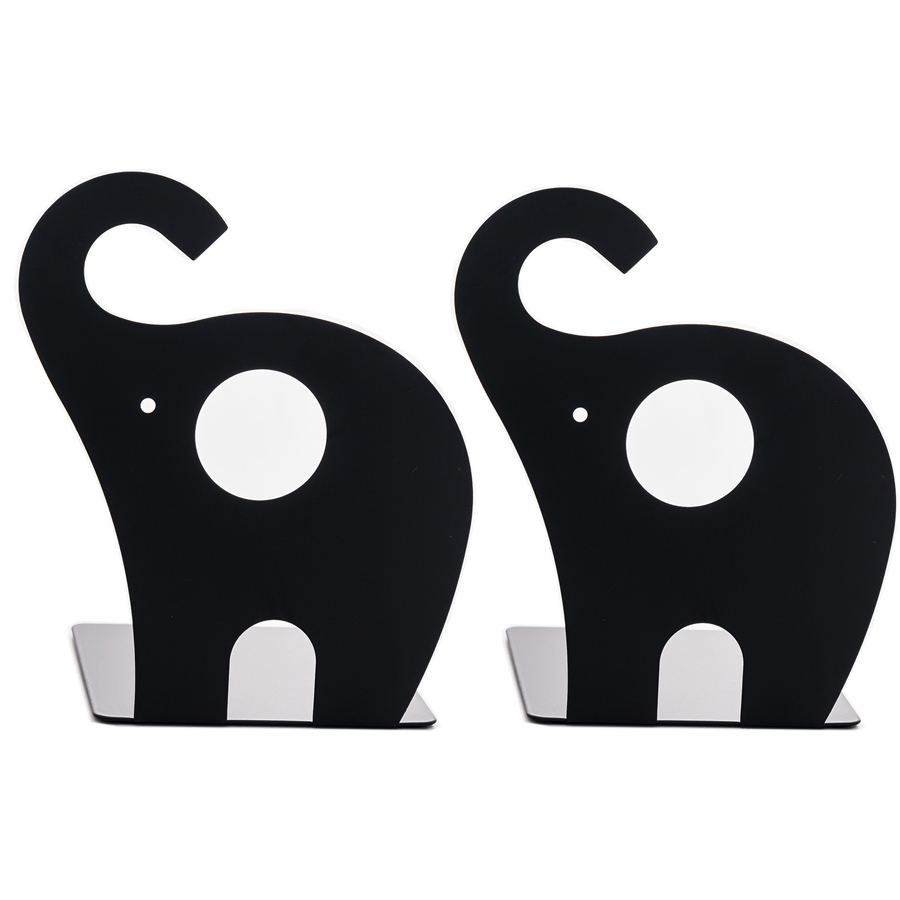 Оптовая продажа, черные, милые, Мультяшные, слоны, Нескользящие подставки для книг, металлические подставки для книг